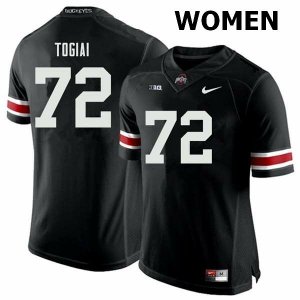 Women's Ohio State Buckeyes #72 Tommy Togiai Black Nike NCAA College Football Jersey Damping JPI7744UF